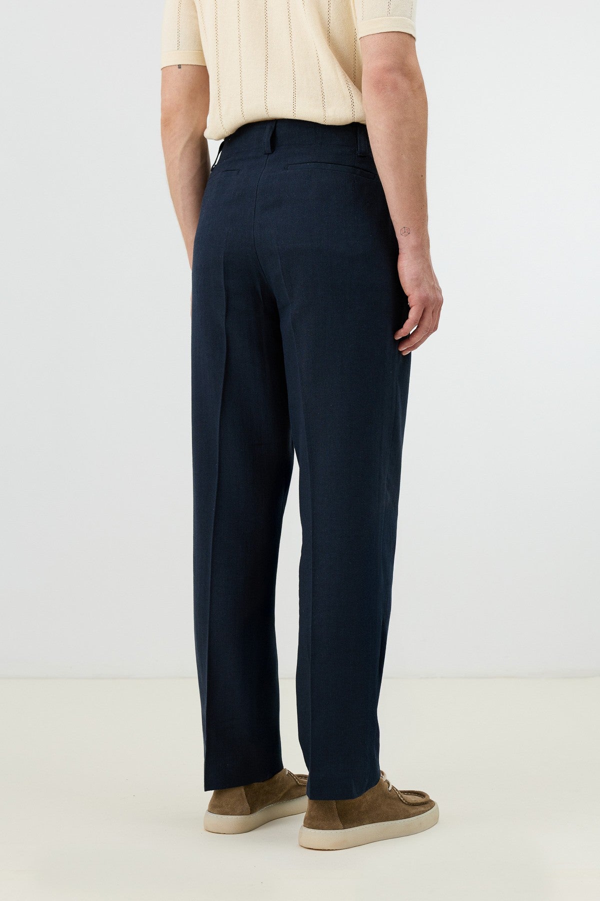 Men's Pants with Herringbone Pattern in Antioch Linen Blend