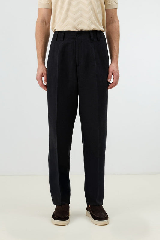 Men's Pants with Herringbone Pattern in Antioch Linen Blend