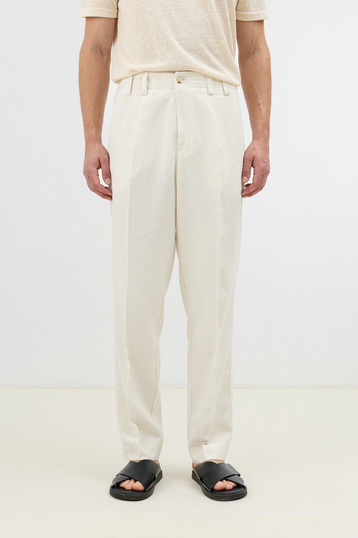 Men's Pants with Herringbone Pattern in Antioch Linen Blend
