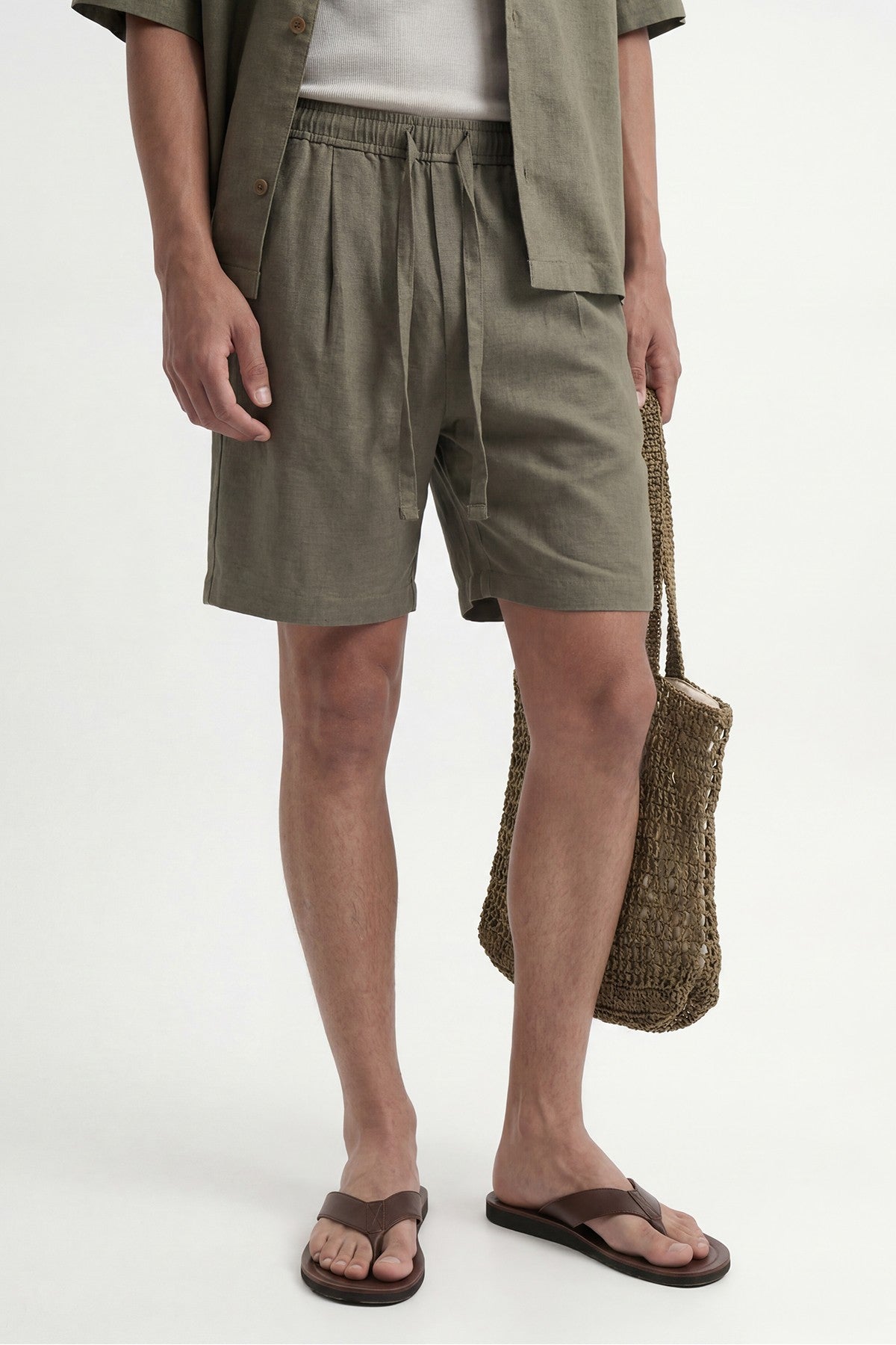 Men's Linen-Blend Bermuda Shorts