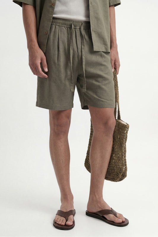 Men's Linen-Blend Bermuda Shorts