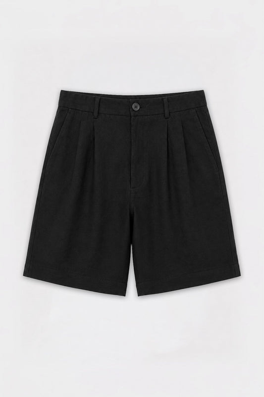 Men's Pleated Shorts with Lyocell Blend