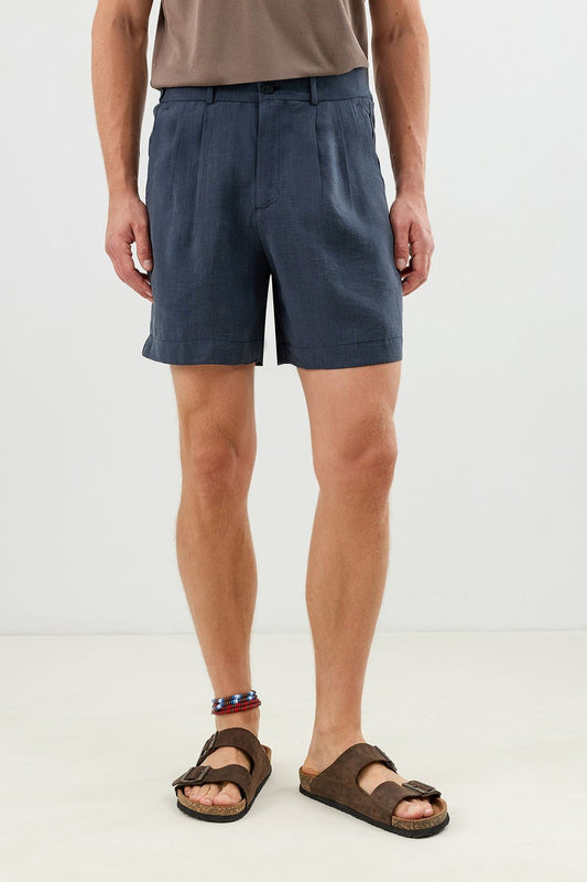 Men's Pleated Shorts with Lyocell Blend