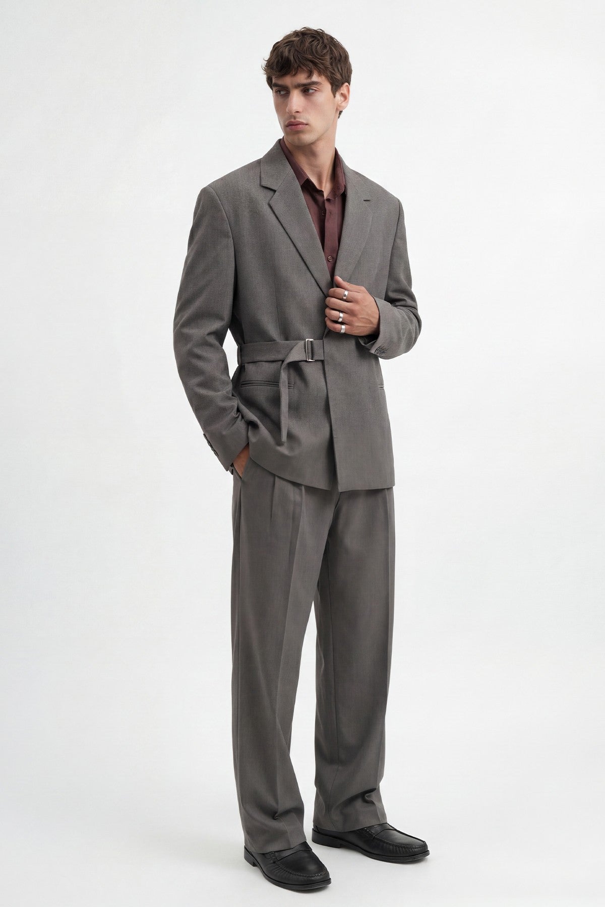 Pleated Relaxed-Fit Men's Pants
