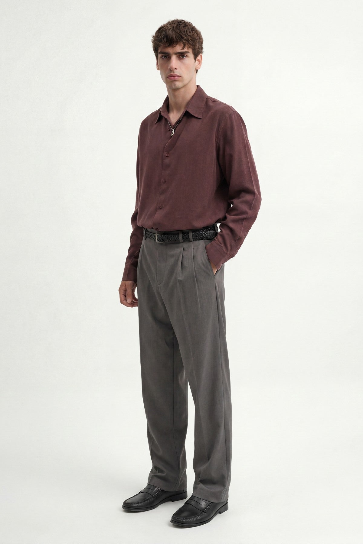 Pleated Relaxed-Fit Men's Pants