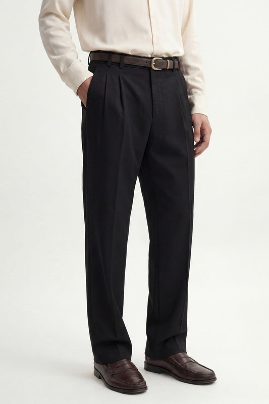 Pleated Relaxed-Fit Men's Pants