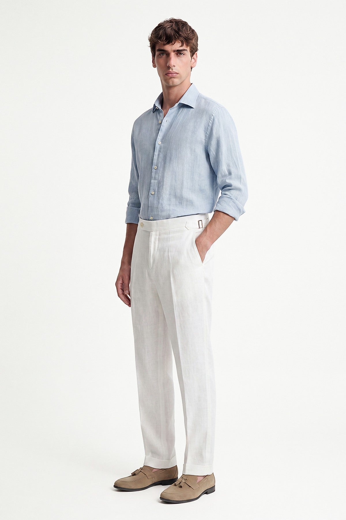 100% Linen Pants with Bow Detail