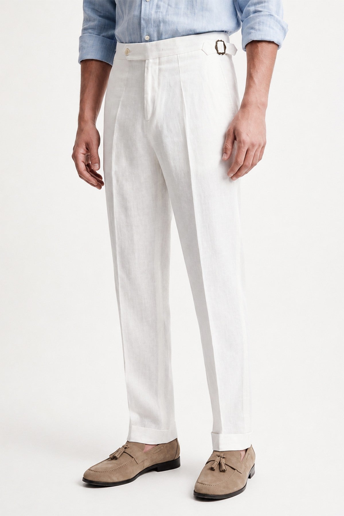 100% Linen Pants with Bow Detail