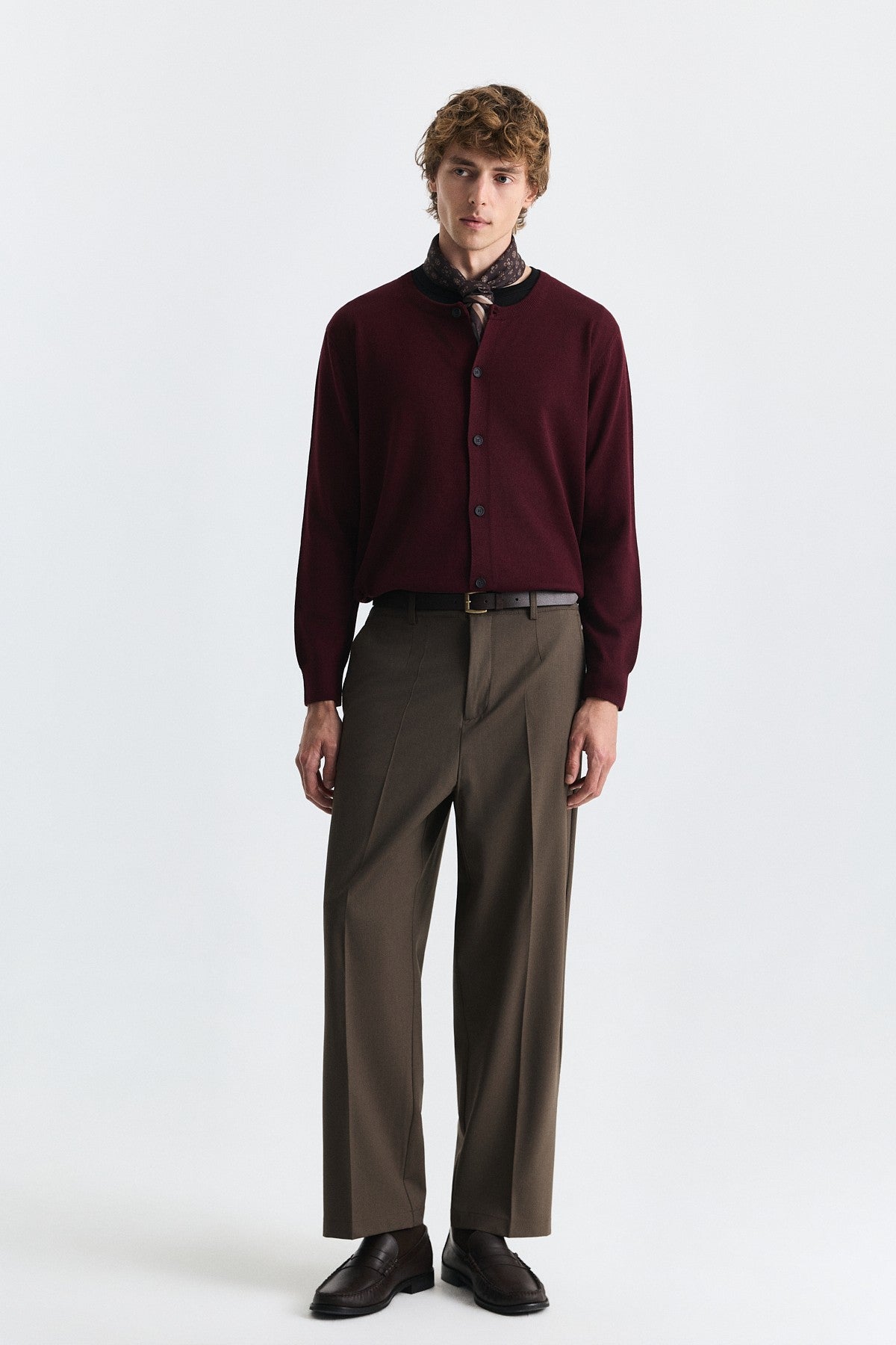 Wool-Blend Pleated Pants