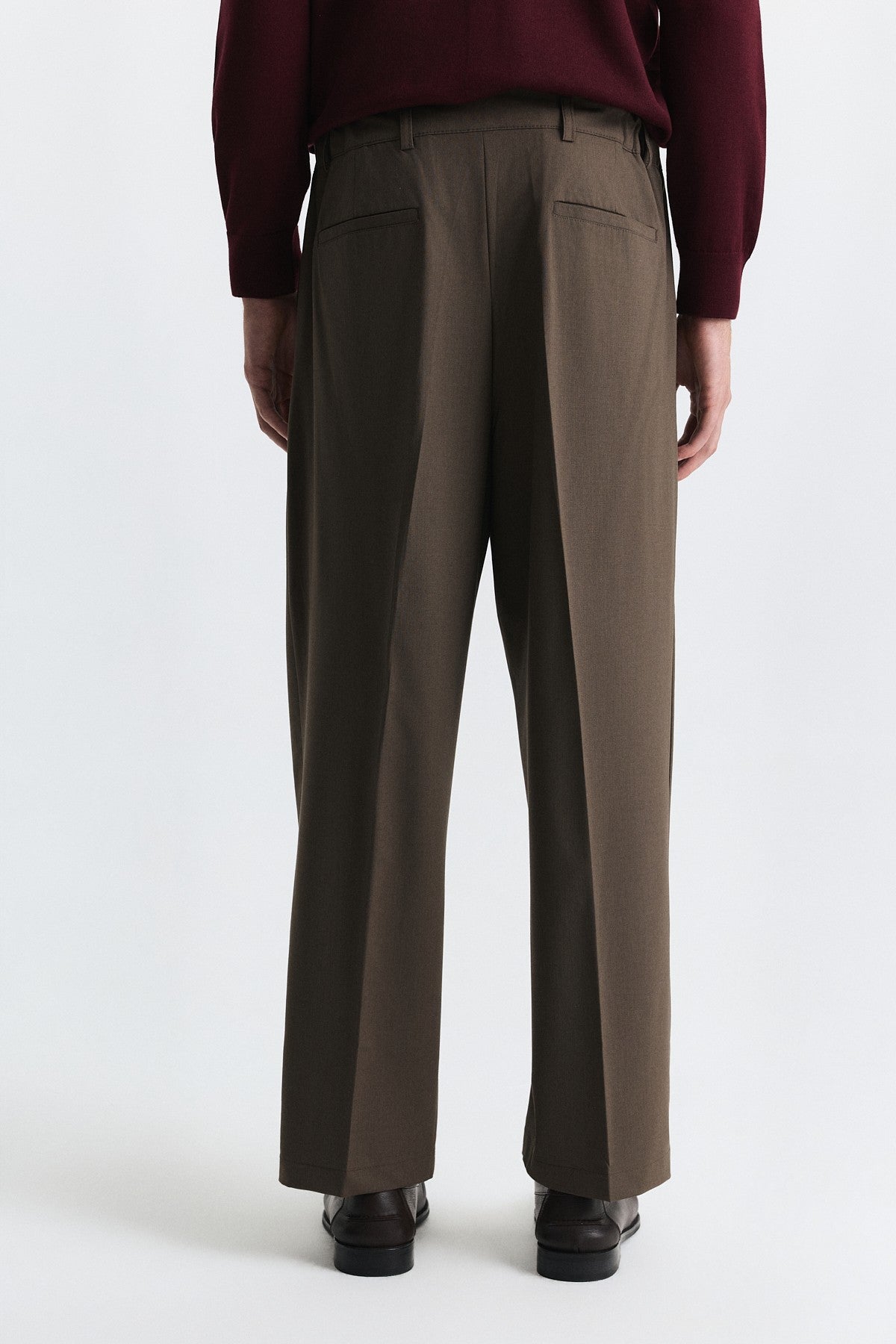 Wool-Blend Pleated Pants
