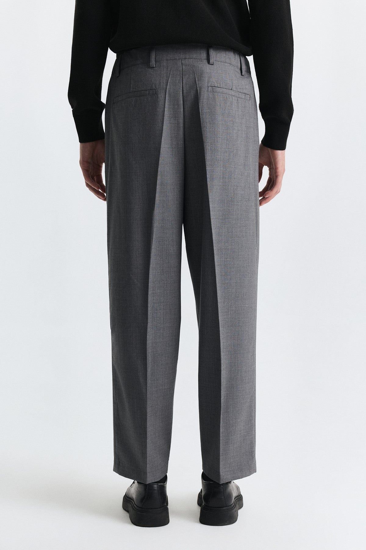 Wool-Blend Pleated Pants