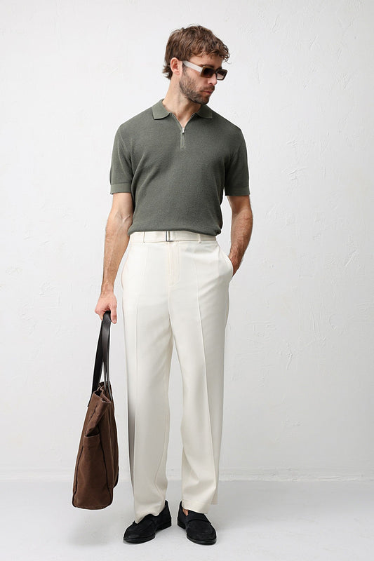 Antioch Comfort Slim Men's Zipper-Front Knit T-Shirt