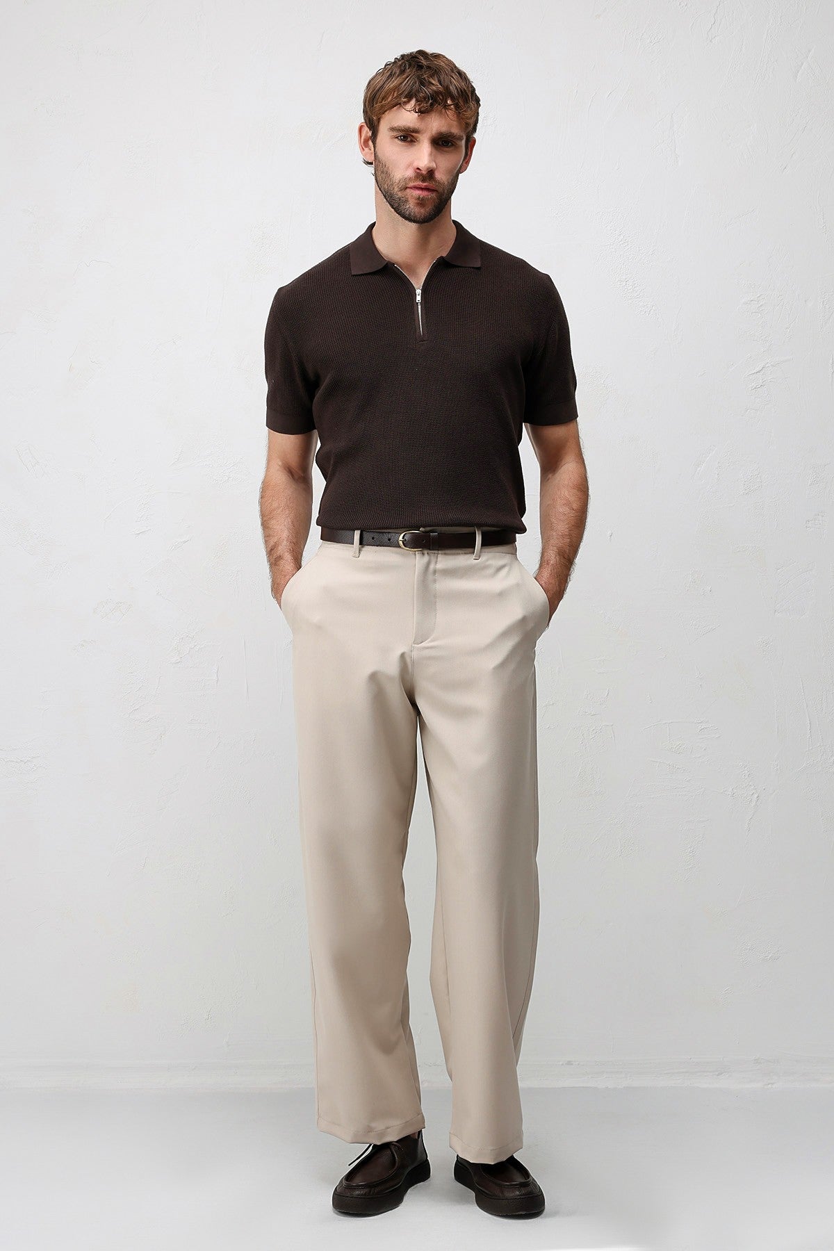 Antioch Comfort Slim Men's Zipper-Front Knit T-Shirt