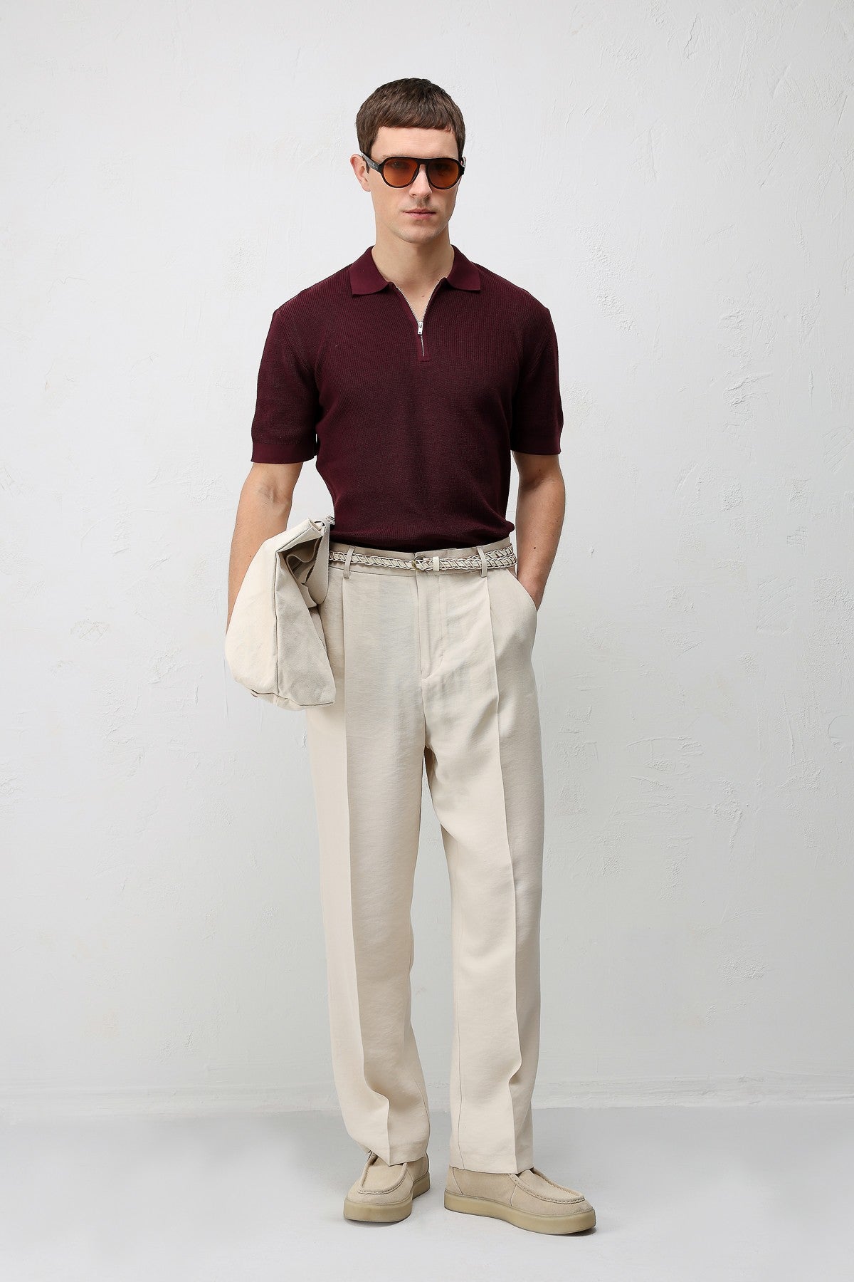 Antioch Comfort Slim Men's Zipper-Front Knit T-Shirt
