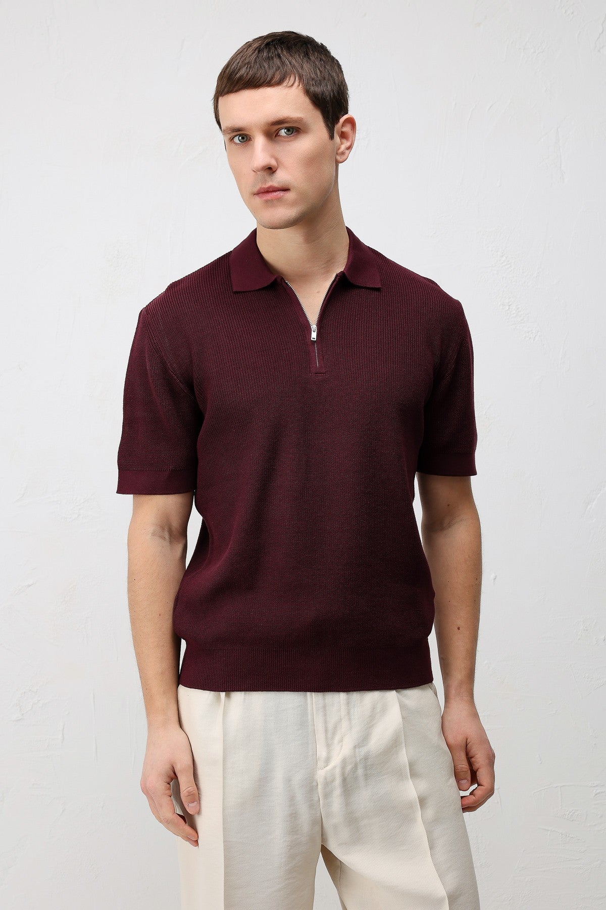 Antioch Comfort Slim Men's Zipper-Front Knit T-Shirt