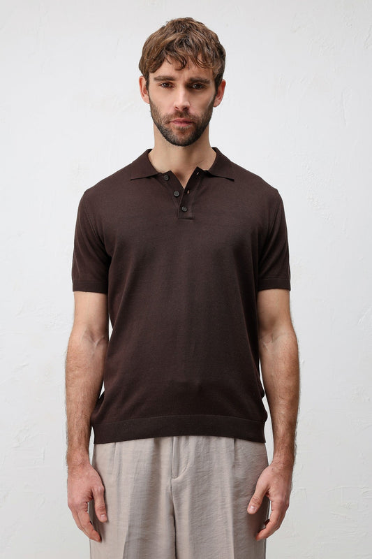 Antioch Comfort Slim Polo-Neck Men's Knit T-Shirt