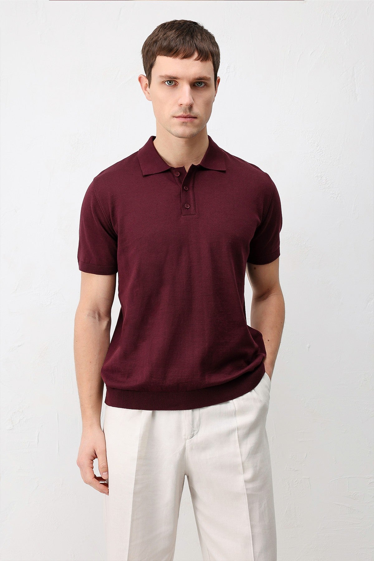 Antioch Comfort Slim Polo-Neck Men's Knit T-Shirt