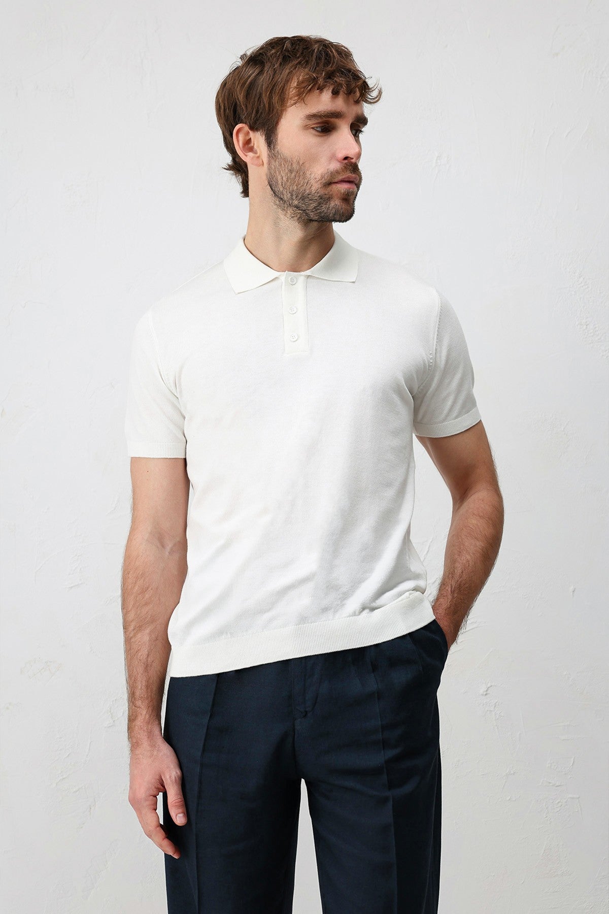 Antioch Comfort Slim Polo-Neck Men's Knit T-Shirt