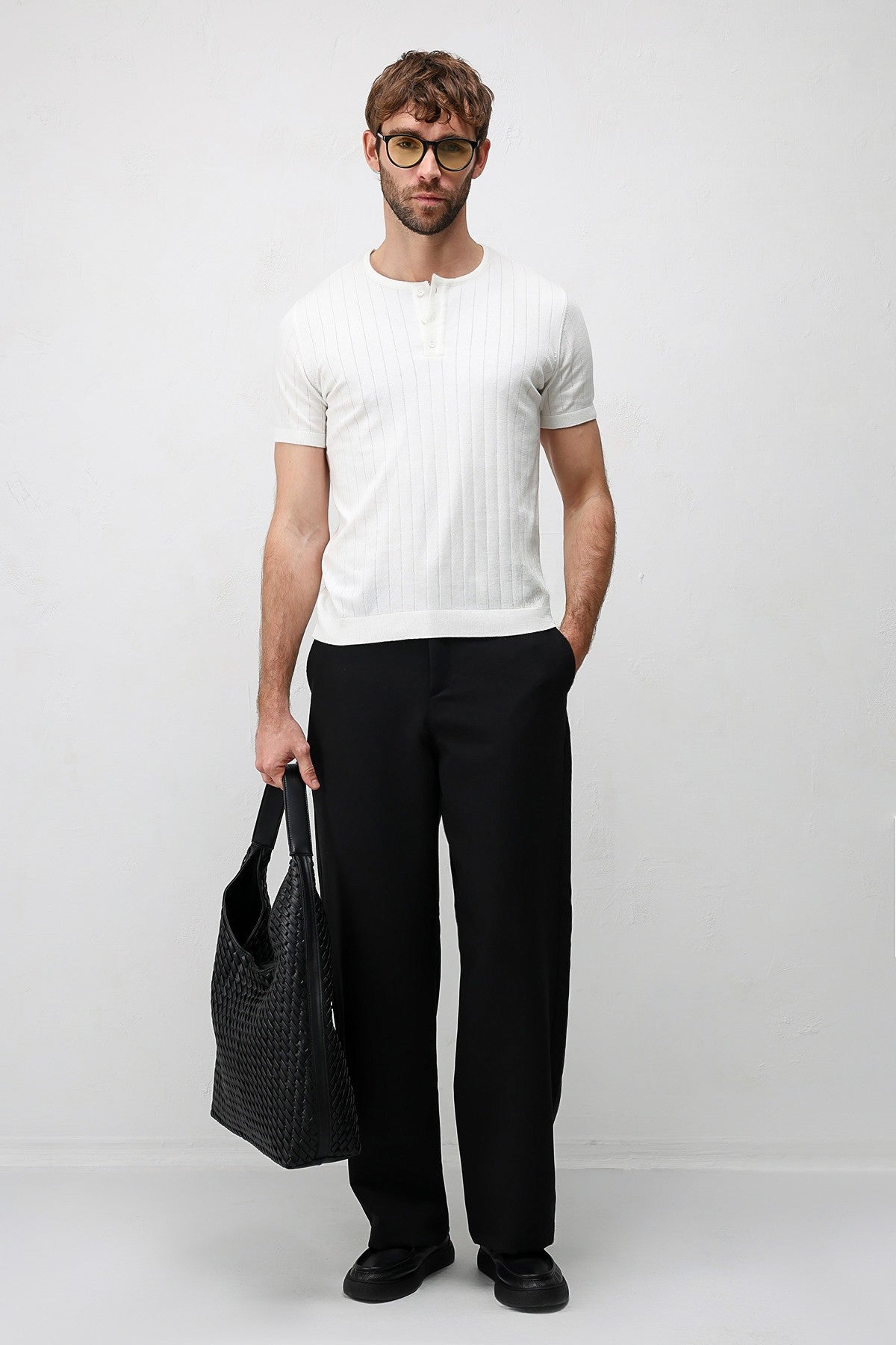 Textured Men's Knit T-Shirt