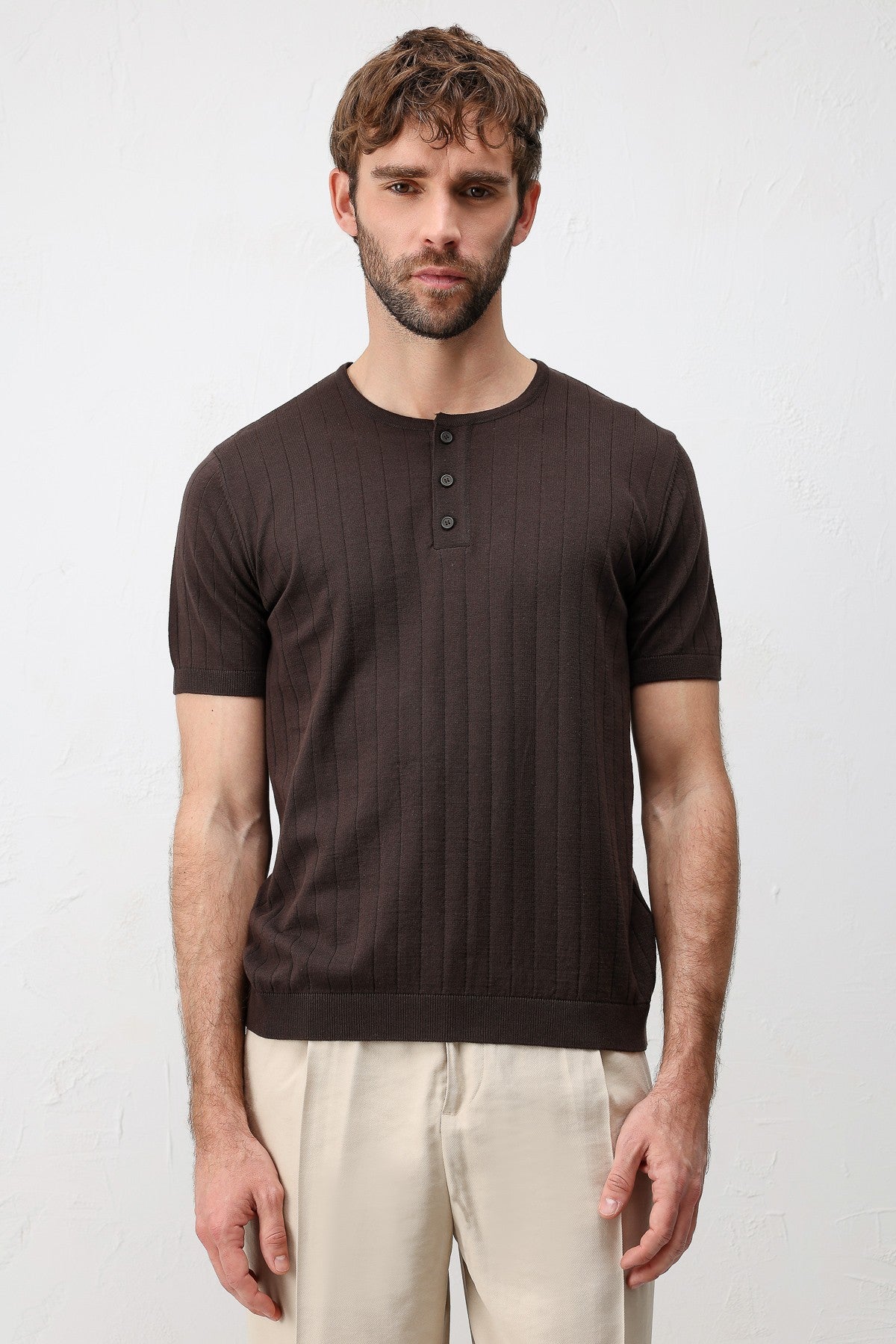 Textured Men's Knit T-Shirt