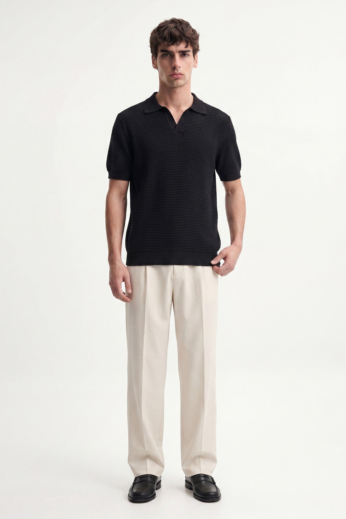 Antioch Textured Polo-Neck Men's T-Shirt