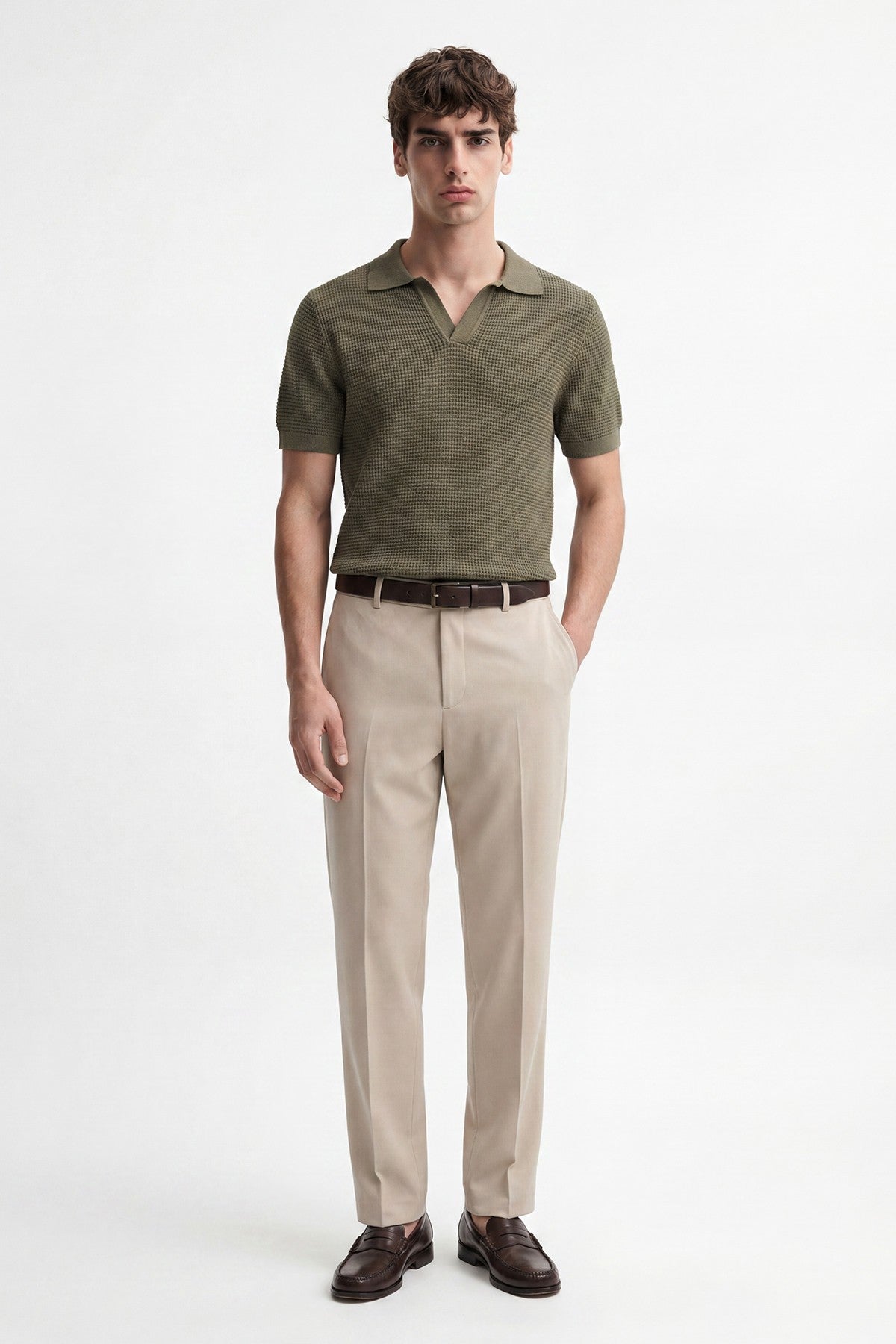 Antioch Textured Polo-Neck Men's T-Shirt