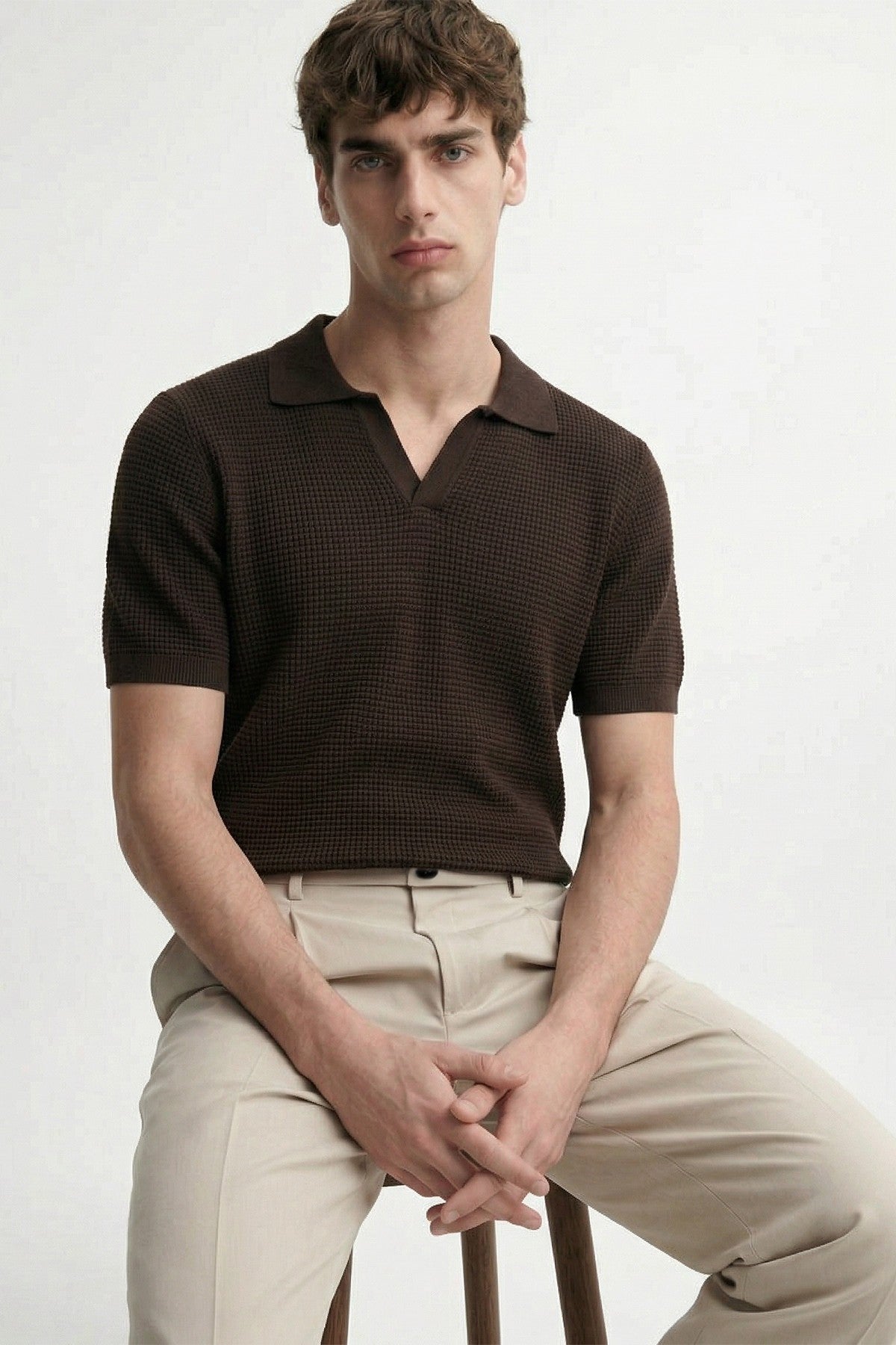 Antioch Textured Polo-Neck Men's T-Shirt