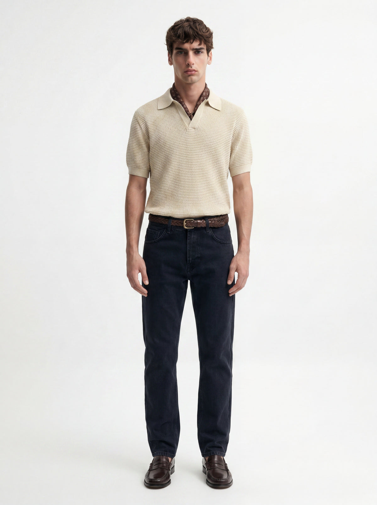 Antioch Textured Polo-Neck Men's T-Shirt