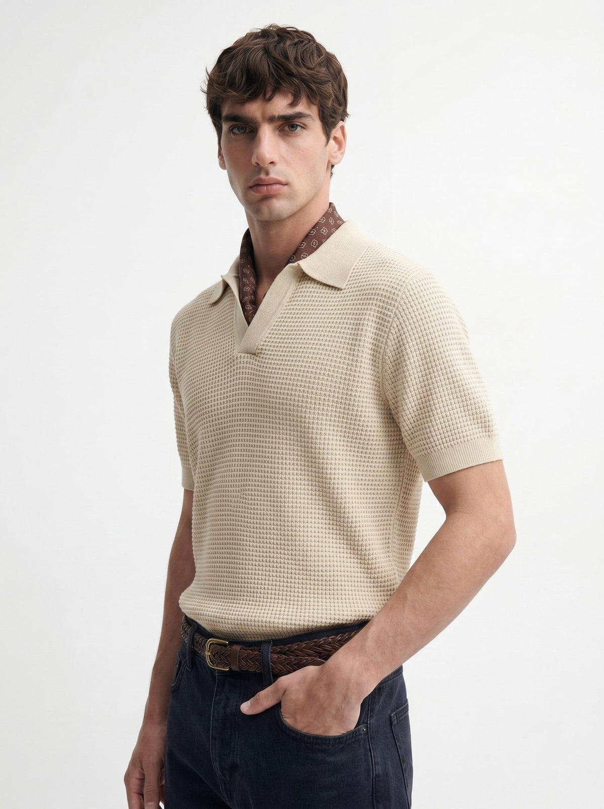 Antioch Textured Polo-Neck Men's T-Shirt