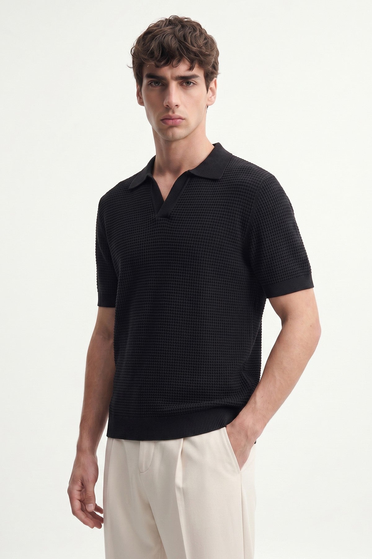 Antioch Textured Polo-Neck Men's T-Shirt