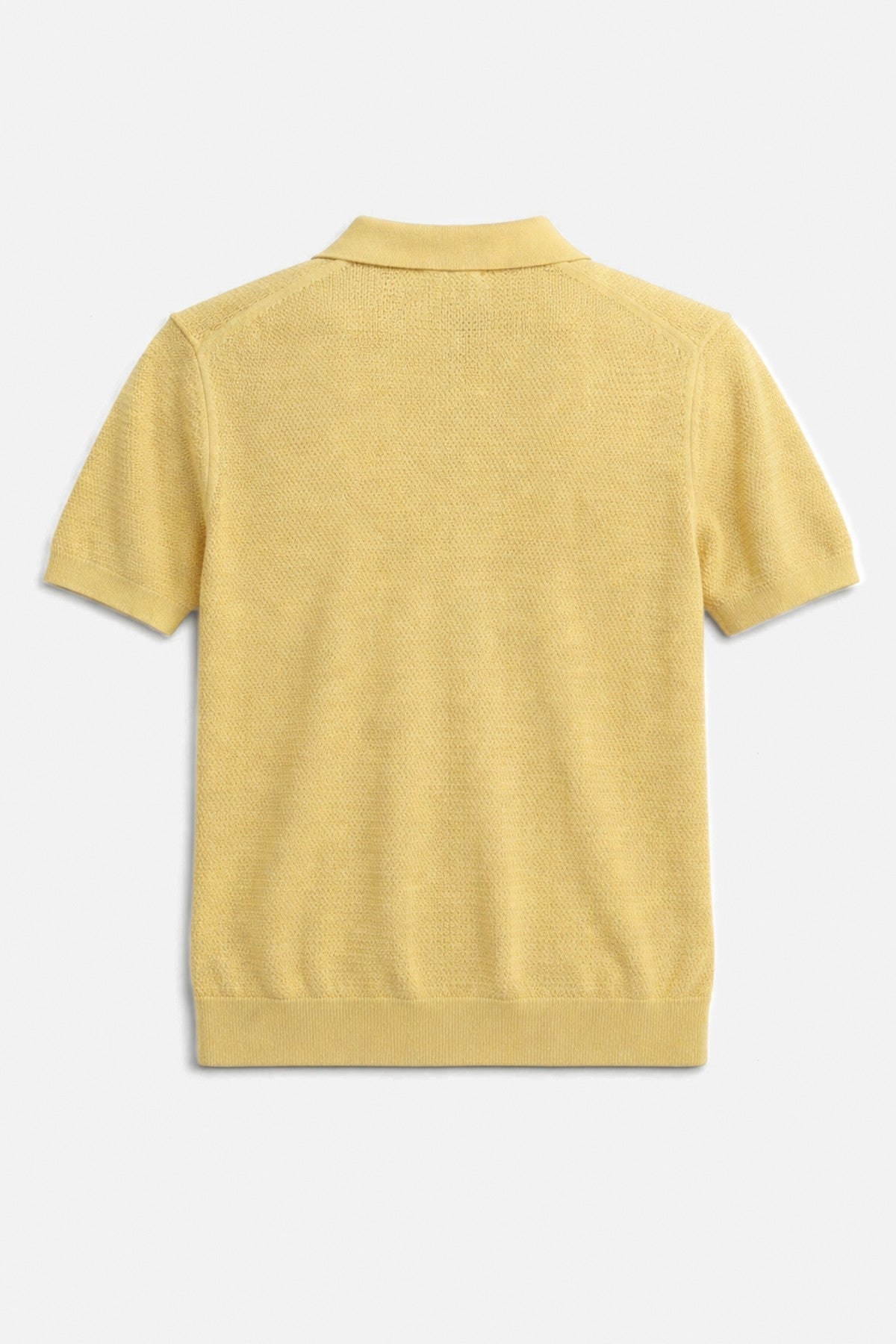 Men's Knitted-Textured Polo-Neck T-Shirt
