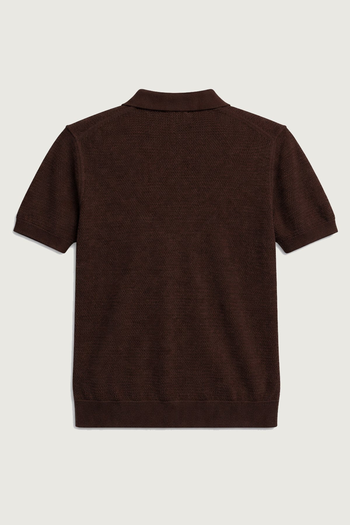 Men's Knitted-Textured Polo-Neck T-Shirt