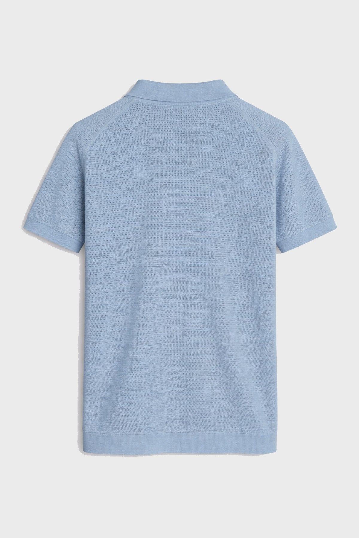 Men's Knitted-Textured Polo-Neck T-Shirt