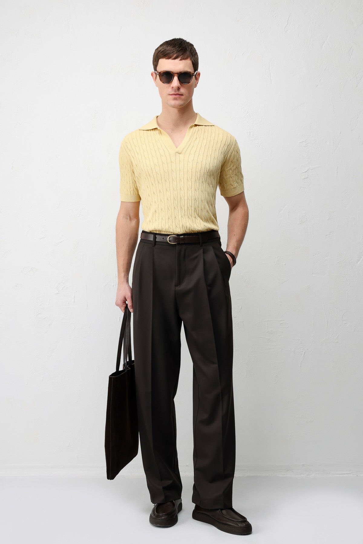 Textured Knitted Men's Knit T-Shirt