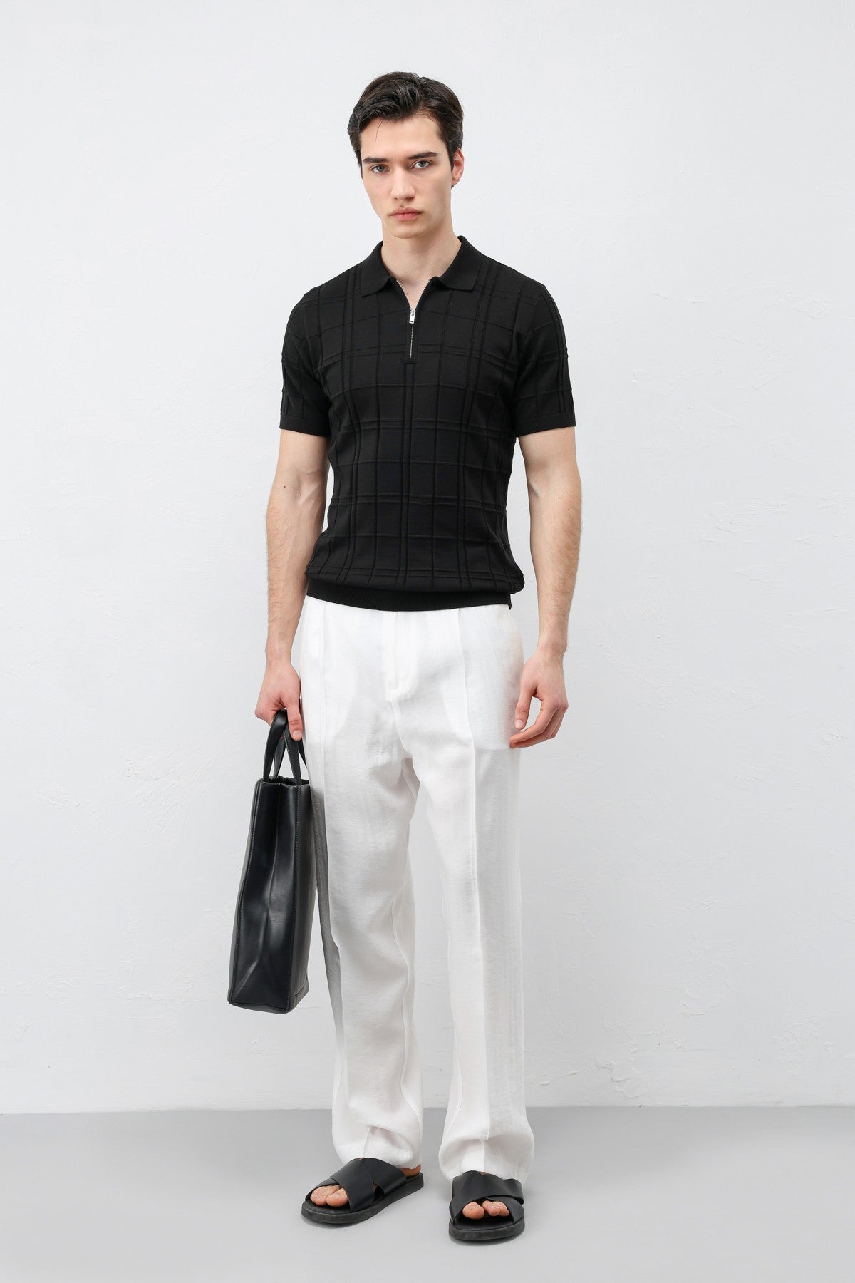 Men's Checkered Knit T-Shirt