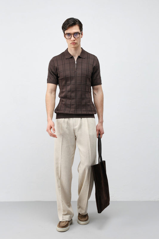 Men's Checkered Knit T-Shirt
