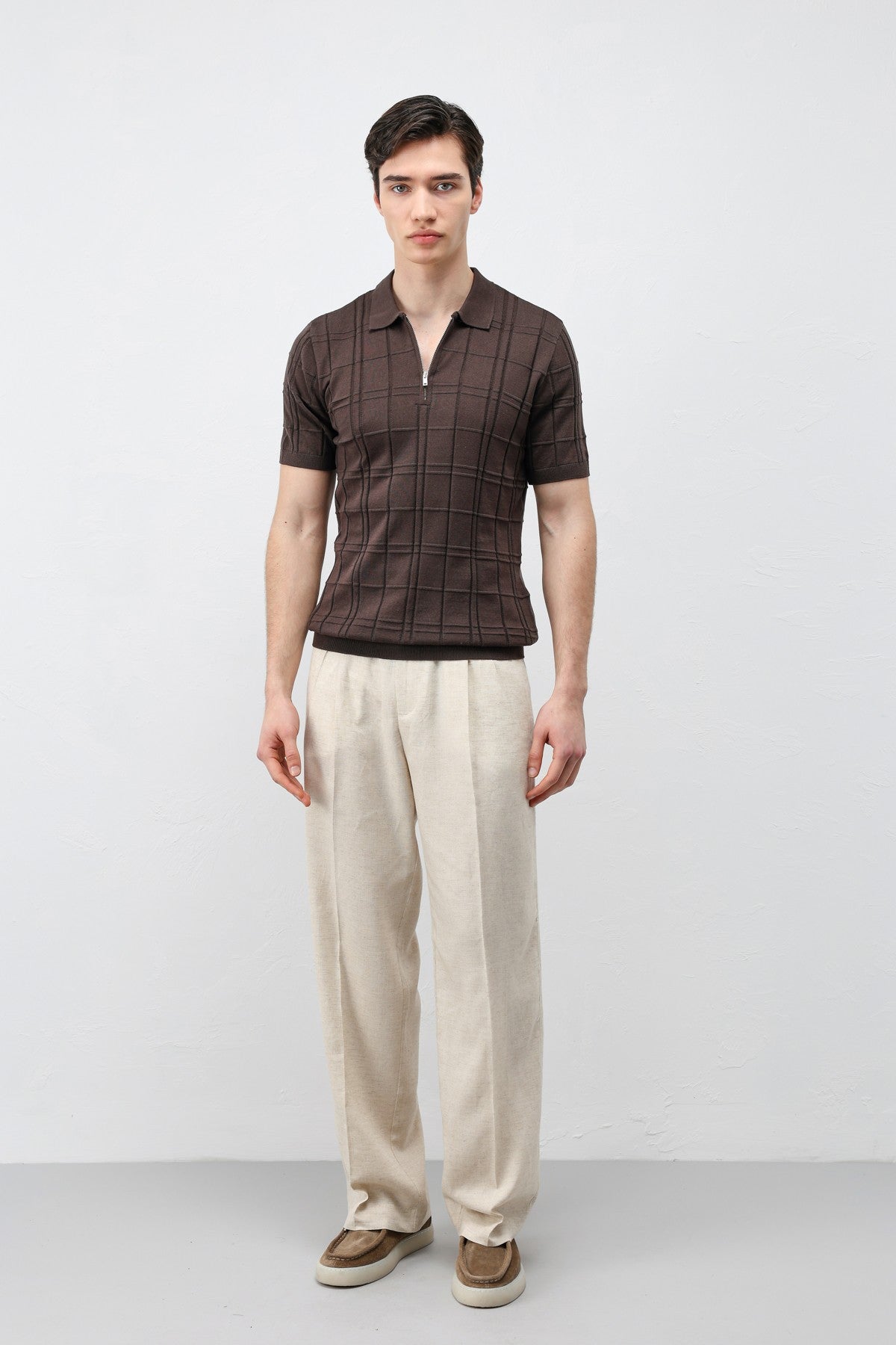 Men's Checkered Knit T-Shirt