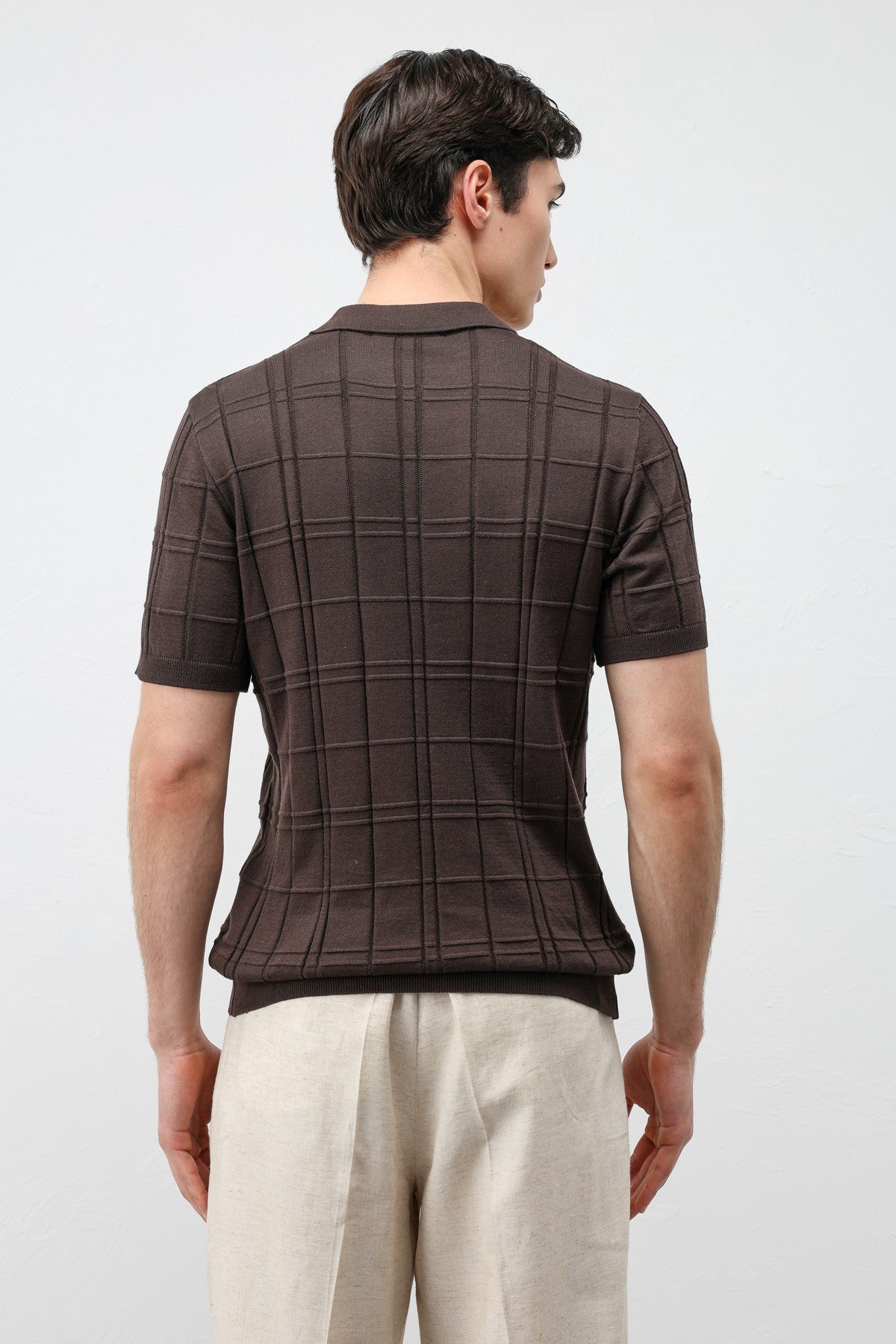 Men's Checkered Knit T-Shirt