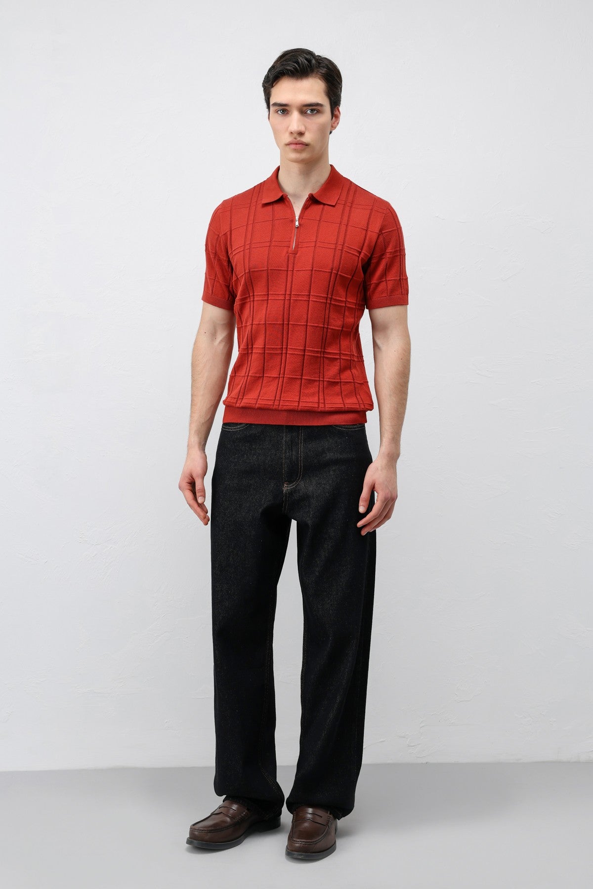 Men's Checkered Knit T-Shirt