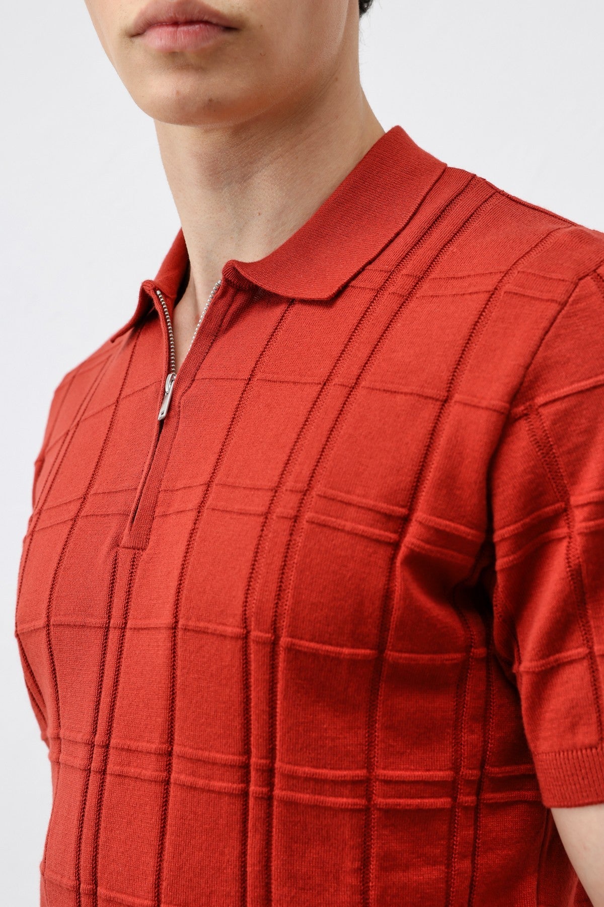 Men's Checkered Knit T-Shirt