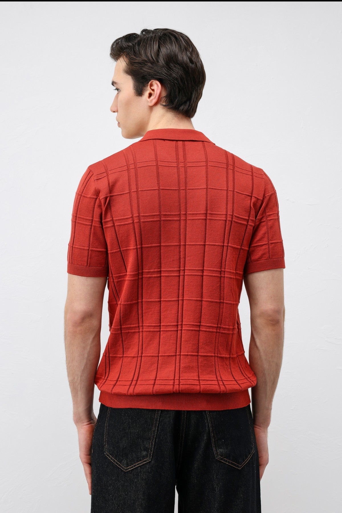 Men's Checkered Knit T-Shirt
