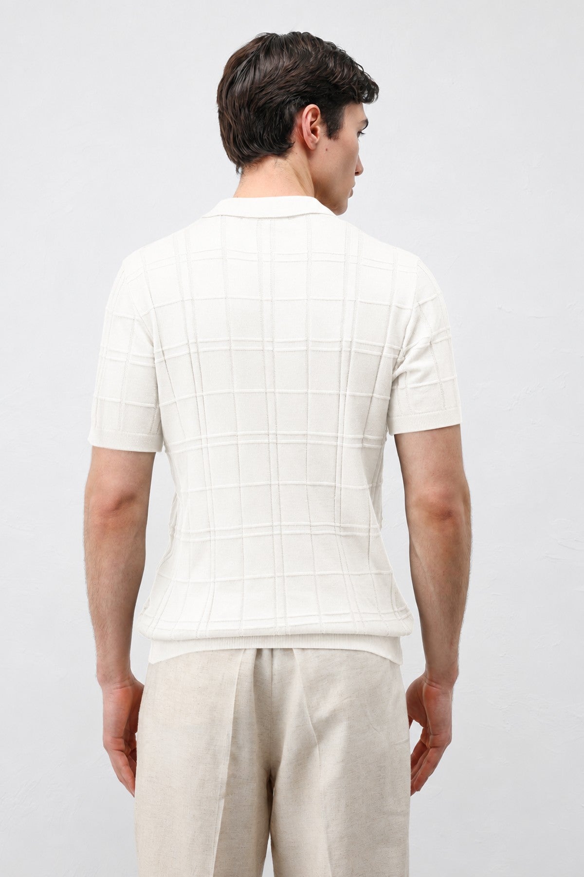Men's Checkered Knit T-Shirt