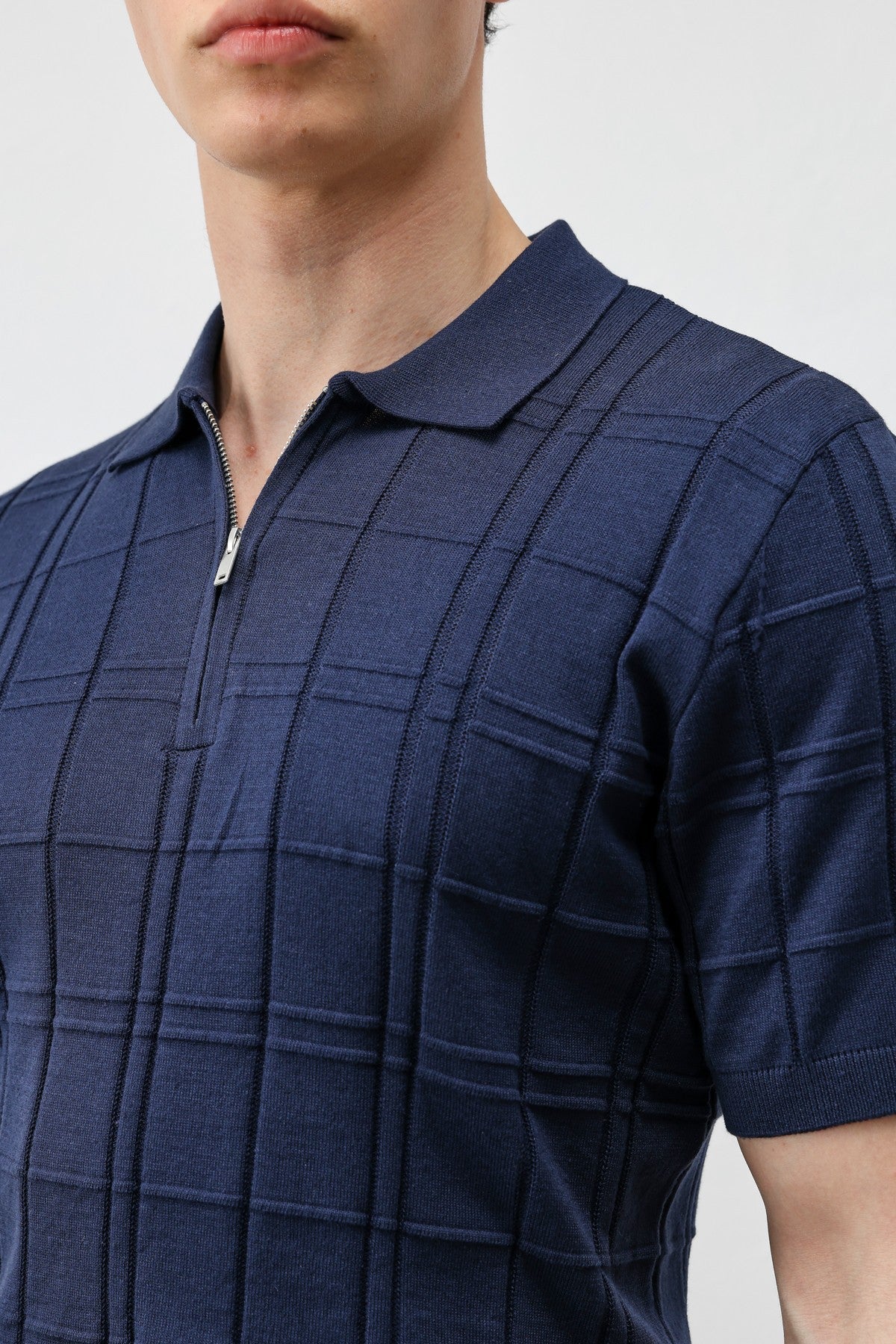 Men's Checkered Knit T-Shirt