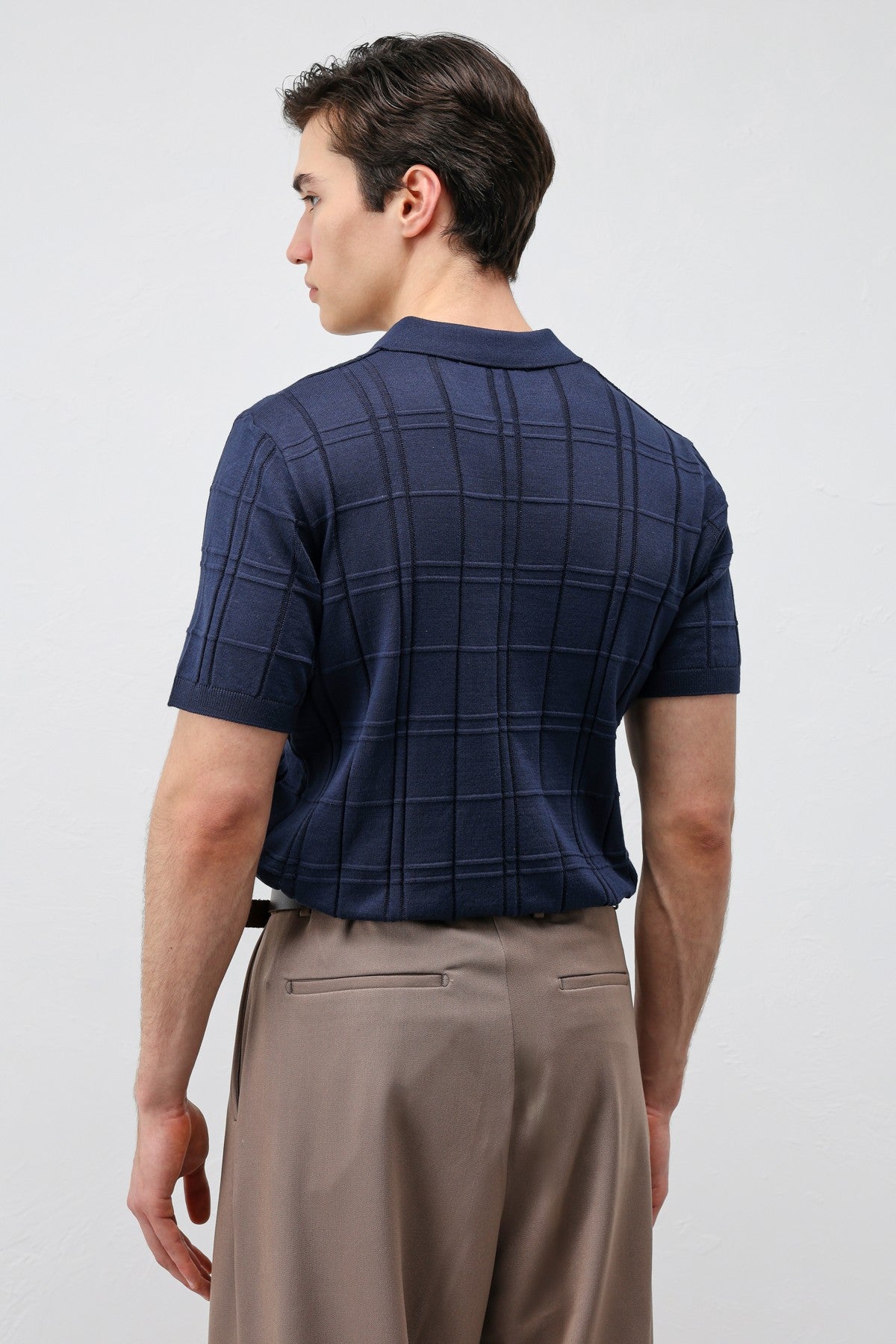 Men's Checkered Knit T-Shirt