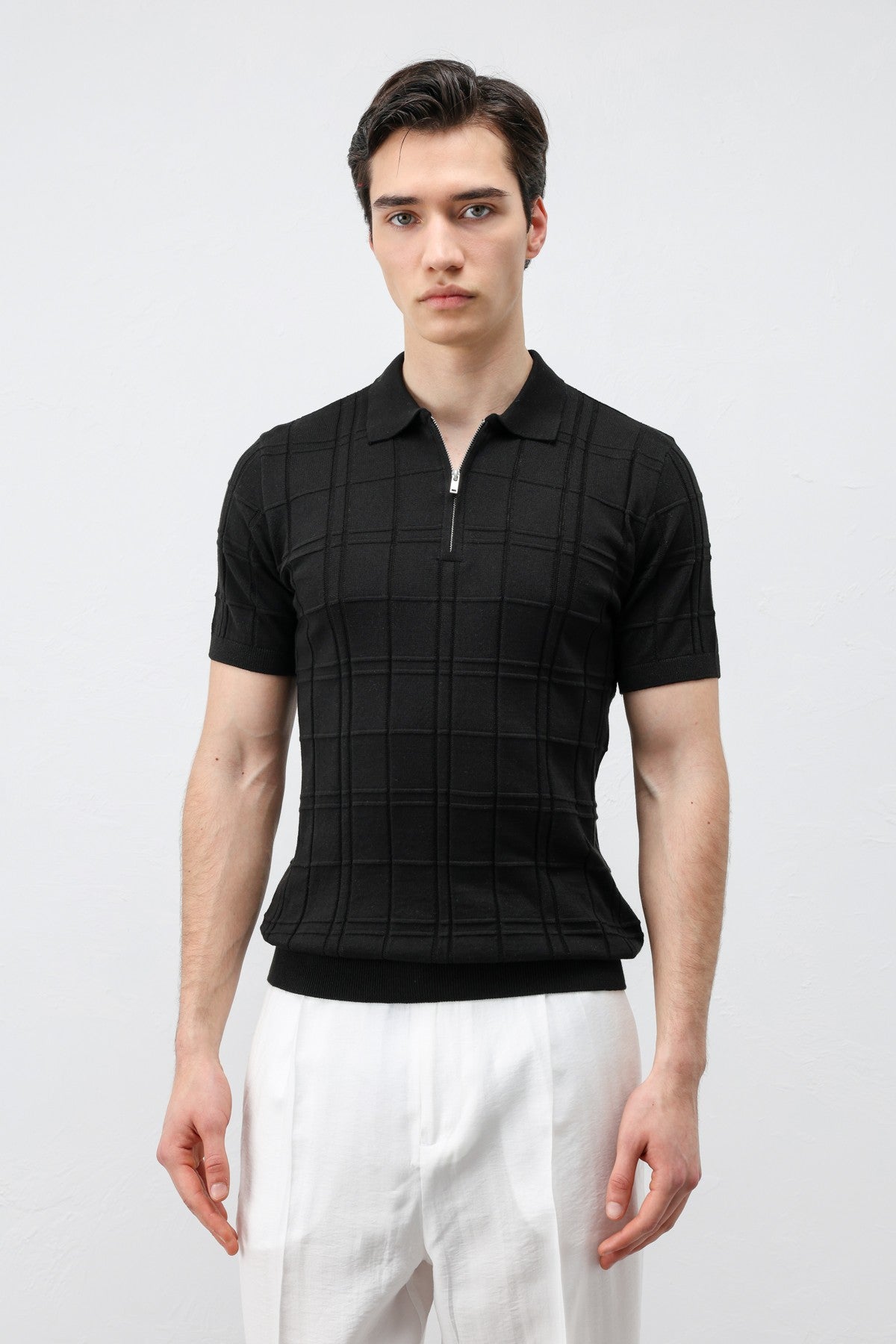 Men's Checkered Knit T-Shirt