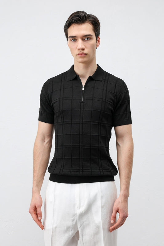 Men's Checkered Knit T-Shirt