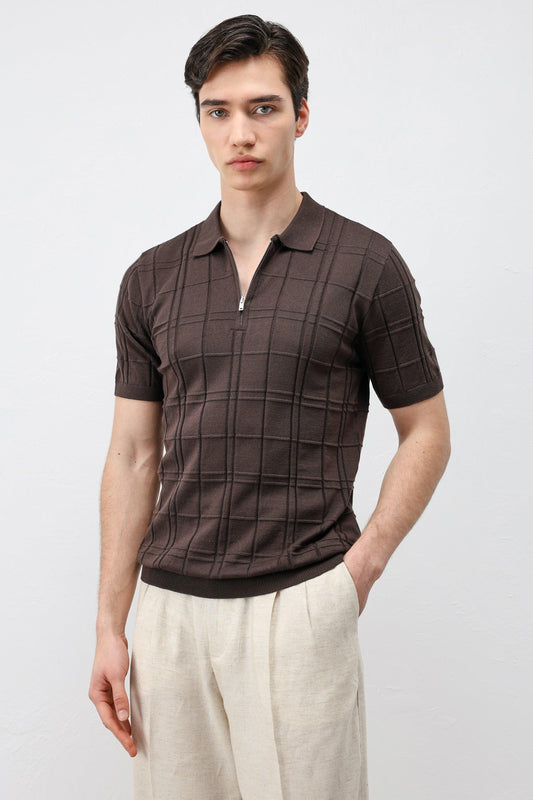 Men's Checkered Knit T-Shirt