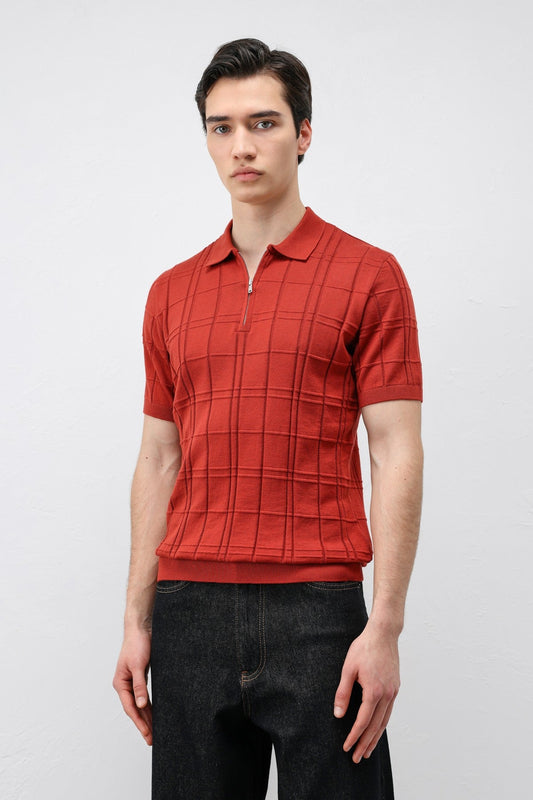 Men's Checkered Knit T-Shirt