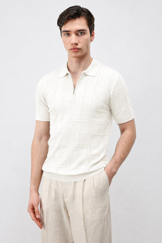 Men's Checkered Knit T-Shirt