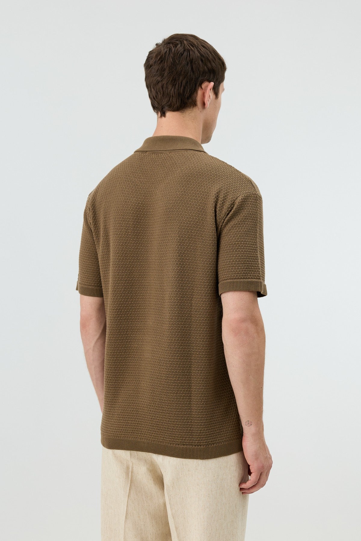Textured Button-Down Knit Shirt